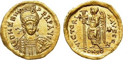 Лот №94,  Византийская империя. Император Зенон (второе правление). Солид 476-491 гг.