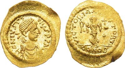 Лот №95,  Византийская империя. Император Юстиниан I. Тремисс 527-565 гг.