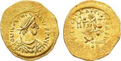 Лот №96,  Византийская империя. Император Юстиниан I. Тремисс 527-565 гг.