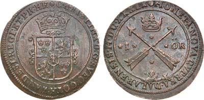 Лот №184,  Швеция. Королевство. Королева Кристина (1632-1654). 1 эре 1639 года.