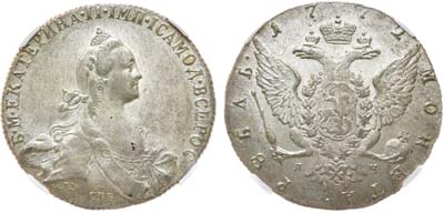 Лот №466, 1 рубль 1772 года. СПБ-ТI-ЯЧ. В слабе ННР MS 61.