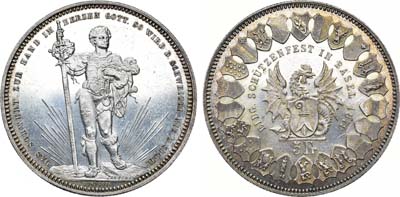Лот №235,  Швейцарская конфедерация. 5 франков 1879 года. Стрелковый фестиваль в Базеле.