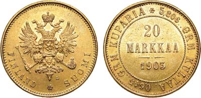 Лот №883, 20 марок 1903 года. L.