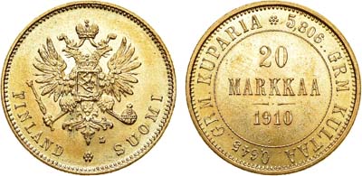 Лот №913, 20 марок 1910 года. L.