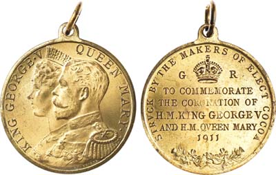 Лот №934, Жетон 1911 года. В память коронации Георга V и Марии Текской в 1911 году.