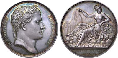 Лот №212,  Франция. Первая империя. Император Наполеон I Бонапарт. Медаль 1807 года. В память о завершении дороги из Ниццы в Рим.