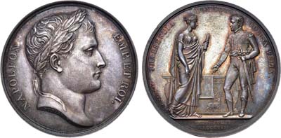 Лот №215,  Франция. Первая империя. Император Наполеон I Бонапарт. Медаль 1808 года. Пребывание Наполеона в Тулузе.