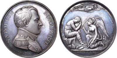 Лот №222,  Франция. Первая империя. Император Наполеон I Бонапарт. Медаль 1815 года. Наполеон на острове Святой Елены.