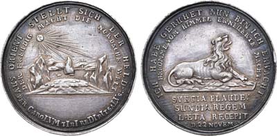 Лот №238,  Королевство Швеция. Король Карл XII. Медаль 1714 года. В память возвращения Карла XII из Турции.