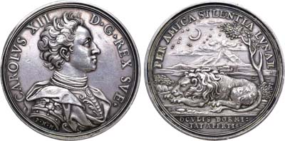 Лот №289, Медаль 1709 года. В память пребывания короля Швеции Карла XII в Бендерах в 1709–1714 гг.