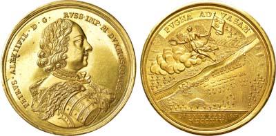 Лот №302, Медаль 1714 года. В память сражения при Вазе.