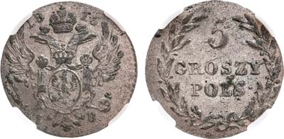 Лот №523, 5 грошей 1816 года. IB. В слабе ННР MS 61.