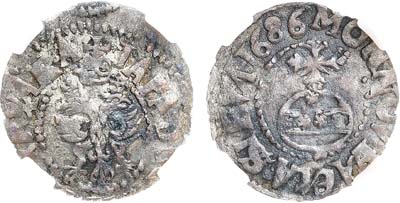 Лот №220, Севский чех 1686 года. В слабе ННР MS 60.