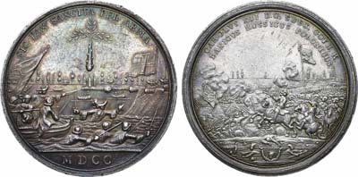 Лот №223, Медаль 1700 года. Королевство Швеция. Король Карл XII. Медаль 1700 года. В память победы над русской армией в Нарвской битве.