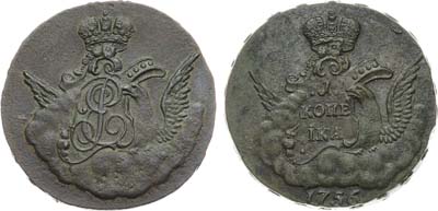 Лот №352, 1 копейка 1756 года. Без букв.