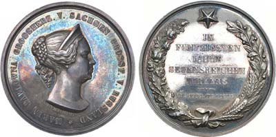Лот №667, Медаль 1854 года. В честь Великой Княгини Марии Павловны (в память 50-летия прибытия Марии Павловны в Веймар)..
