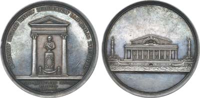 Лот №686, Медаль 1859 года. В память открытия памятника Императору Николаю I в здании Санкт-Петербургской биржи.