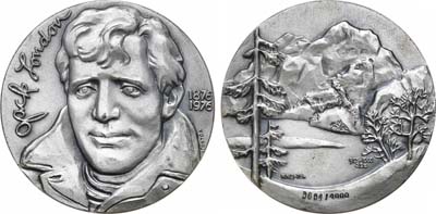 Лот №976, Медаль 1976 года. 100 лет со дня рождения Джека Лондона.
