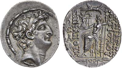 Лот №18,  Государство Селевкидов. Царь Антиох VIII Эпифан. Тетрадрахма 121-97 гг до н.э.