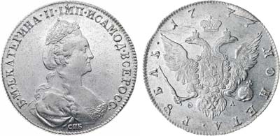 Лот №373, 1 рубль 1777 года. СПБ-ϴЛ.