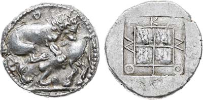 Лот №6,  Древняя Греция. Македония. г. Аканф. Тетрадрахма 470-430 гг до н.э.