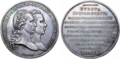 Лот №116, Коллекция. Медаль 1799 года. Союз России и Австрии против Франции.