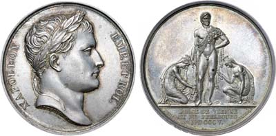 Лот №12,  Коллекция. Франция. Первая империя. Император Наполеон Бонапарт. Медаль 1805 года. В память заключения Пресбургского мирного договора.