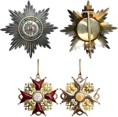 Лот №173, Коллекция. Комплект знаков ордена святого Станислава I степени.