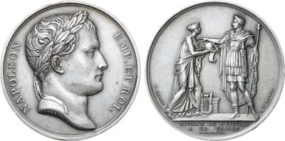 Лот №19,  Коллекция. Франция. Первая империя. Император Наполеон Бонапарт. Медаль 1808 года. В память присоединения Этрурии к Франции.