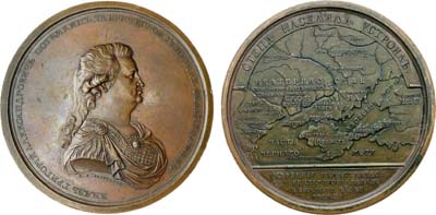 Лот №240, Медаль 1787 года. В честь светлейшего князя Г.А. Потёмкина-Таврического. В память учреждения Екатеринославского наместничества и Таврической области в 1784 г.