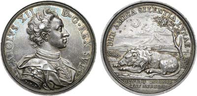 Лот №2,  Коллекция. Германия. Медаль 1709 года. В память пребывания короля Швеции Карла XII в Бендерах в 1709–1714 гг.