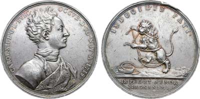Лот №30,  Коллекция. Швеция. Королевство. Король Карл XII. Медаль 1718 года. На смерть Карла XII.