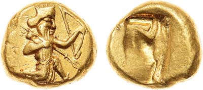 Лот №424,  Государство Ахеменидов. Цари Ксерскс I и Артаксерскс II. Дарик 486-375 гг до н.э.