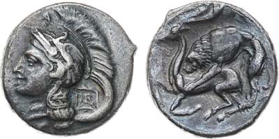 Лот №433,  Древняя Греция. Лукания. Велия. Дидрахма 280 года до н.э.