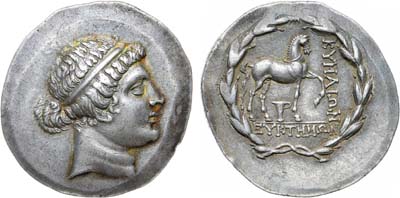 Лот №436,  Древняя Греция. Эолида Стефанофор. Тетрадрахма 165-140 гг до н.э.