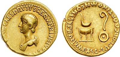 Лот №453,  Римская империя. Император Нерон (как цезарь). Ауреус 50-54 гг..