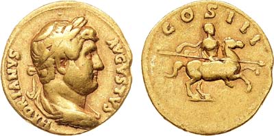 Лот №456,  Римская империя. Император Адриан. Ауреус 125-127 гг.