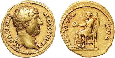 Лот №457,  Римская империя. Император Адриан. Ауреус 117-138 гг.