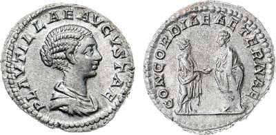 Лот №461,  Римская империя. Плаутилла (жена императора Каракаллы). Денарий 202-205 гг.