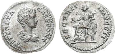 Лот №467,  Римская империя. Император Гета. Денарий 209-211 гг.