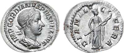 Лот №474,  Римская империя. Император Гордиан III. Денарий 238-244 гг.