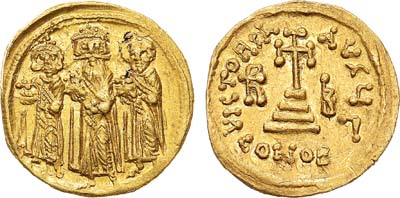 Лот №483,  Византийская империя. Император Ираклий II. Солид 638-639 гг.