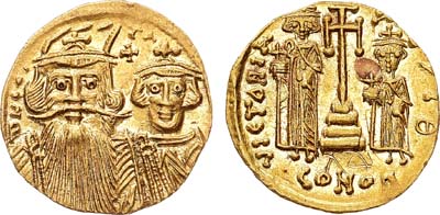 Лот №485,  Византийская империя. Император Констант II Бородатый. Солид 662-667 гг.