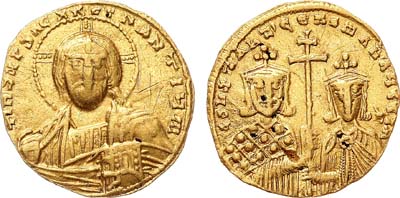 Лот №490,  Византийская империя. Император Константин VII и Роман I. Солид 945-959 гг.