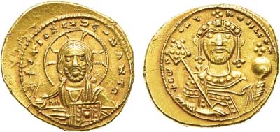 Лот №497,  Византийская империя. Император Константин IX Мономах. Тетартерон 1042-1055 гг.