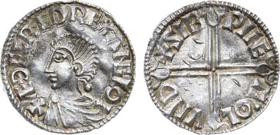 Лот №509,  Англия. Королевство. Король Этельред II Неразумный. 1 пенни 978-1013 гг..