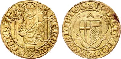 Лот №514,  Германия. Архиепископство Трир. Архиепископ Вернер фон Фалькенштейн. Золотой гульден 1404-1407 гг.