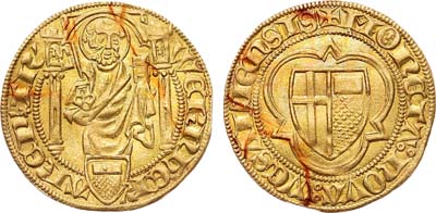 Лот №515,  Германия. Архиепископство Трир. Архиепископ Вернер фон Фалькенштейн. Золотой гульден 1404-1407 гг.