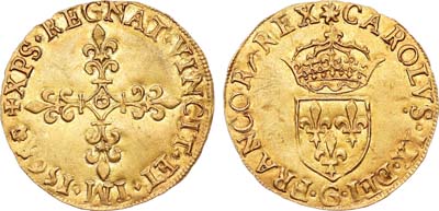 Лот №536,  Франция. Королевство. Король Карл IX. Экюдор 1564 года.