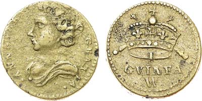 Лот №542,  Великобритания и Нидерланды. Королева Анна Стюарт. Экзагий (1/2 гинеи) 1702-1714 гг.